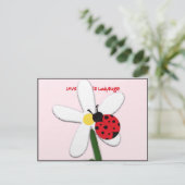 Lady Bug Lovin Postkarte (Stehend Vorderseite)