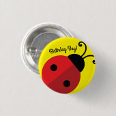 Lady Bug Niedlich 1. Geburtstag Party Button (Vorne & Hinten)