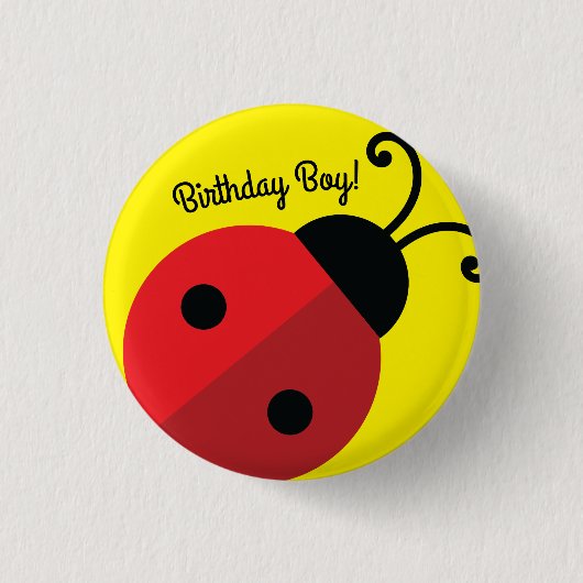 Lady Bug Niedlich 1. Geburtstag Party Button (Vorderseite)
