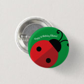 Lady Bug Niedlich 1. Geburtstag Party Button (Vorne & Hinten)