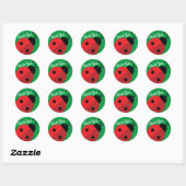 Lady Bug Niedlich 1. Geburtstag Party Runder Aufkleber (Blatt)
