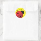 Lady Bug Niedlich 1. Geburtstag Party Runder Aufkleber (Tasche)