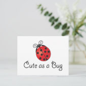 Lady Bug - Niedlich als Bug Postkarte (Stehend Vorderseite)