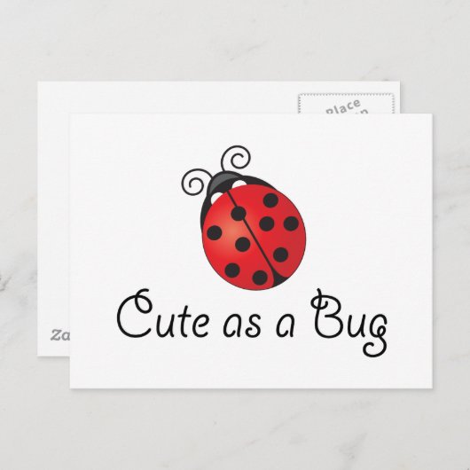 Lady Bug - Niedlich als Bug Postkarte (Vorne/Hinten)