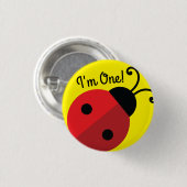 Lady Bug Niedlich Kid's 1. Geburtstag Party Button (Vorne & Hinten)