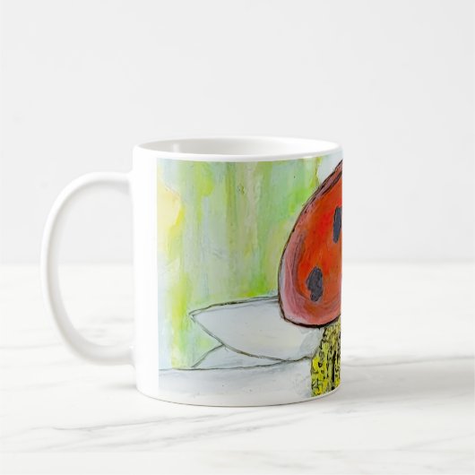 Lady Bug on A Daisy Kaffeetasse (Links)