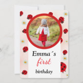 lady bug party photo einladung (Vorderseite)