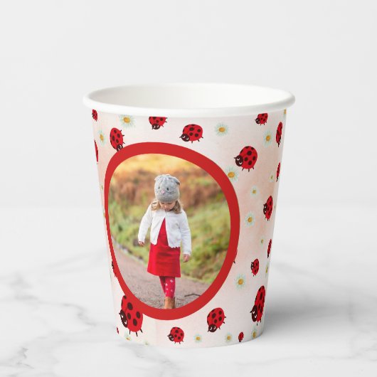 Lady bug party photo pappbecher (Rückseite)