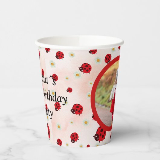 Lady bug party photo pappbecher (Links)
