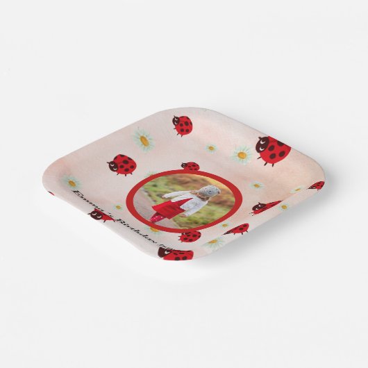 lady bug party photo pappteller (Gewinkelt)