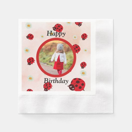 Lady bug party photo serviette (Vorderseite)