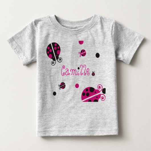 Lady Bug Personalisiert Säugling Wear Baby T-shirt (Vorderseite)