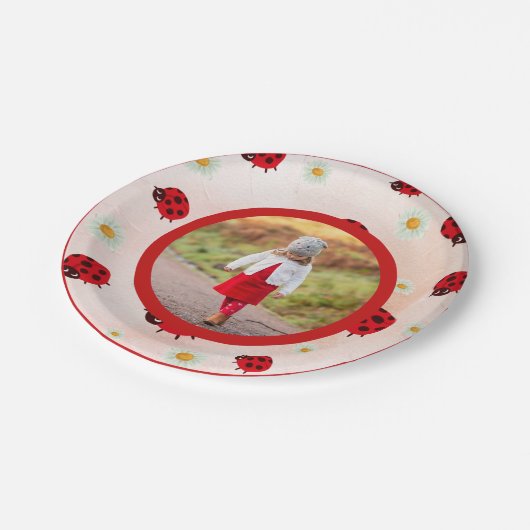 Lady bug photo pappteller (Schrägansicht)