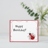 Lady Bug Post Card Postkarte (Stehend Vorderseite)