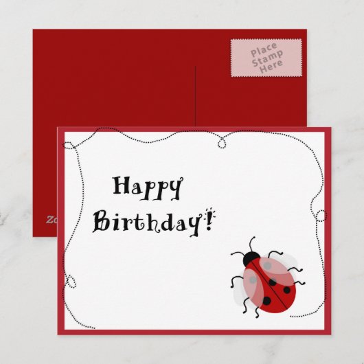 Lady Bug Post Card Postkarte (Vorne/Hinten)