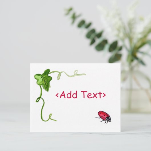 Lady Bug Postcard Postkarte (Stehend Vorderseite)