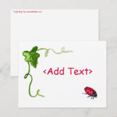 Lady Bug Postcard Postkarte (Vorne/Hinten)