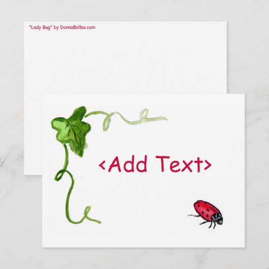 Lady Bug Postcard Postkarte (Vorne/Hinten)