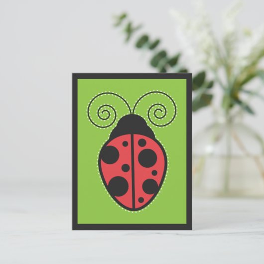 Lady Bug Postkarte (Stehend Vorderseite)
