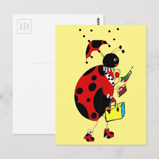 Lady Bug Postkarte (Vorne/Hinten)