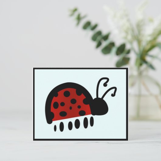 Lady Bug Postkarte (Stehend Vorderseite)