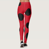 Lady Bug Red und Black Design Leggings (Rückseite)