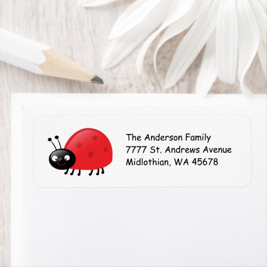 Lady Bug Return Address Label (Insitu)