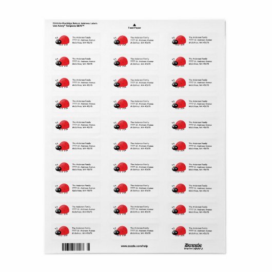 Lady Bug Return Address Label (Vorne)