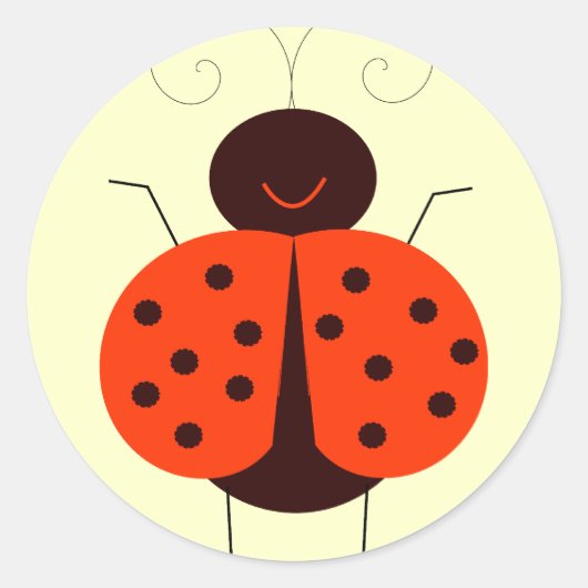 Lady Bug Runder Aufkleber (Vorderseite)