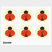 Lady Bug Runder Aufkleber (Blatt)