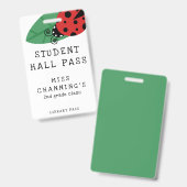 Lady Bug Student Hall Pass Ausweis (Vorder- & Rückseite)