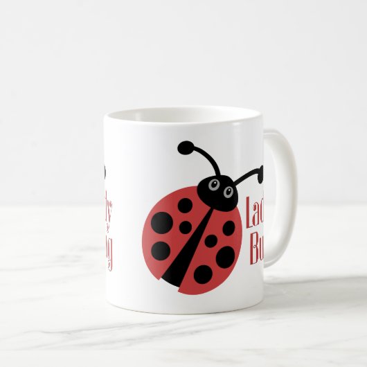 Lady Bug Süße Tier Print Kaffeetasse (VorderseiteRechts)