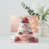 LADY BUG THEMED KINDERGEBURTSTAG CAKE KARTE (Stehend Vorderseite)