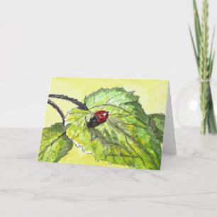 Lady Bug, Tinte und Aquarell, Folklorekunst Karte