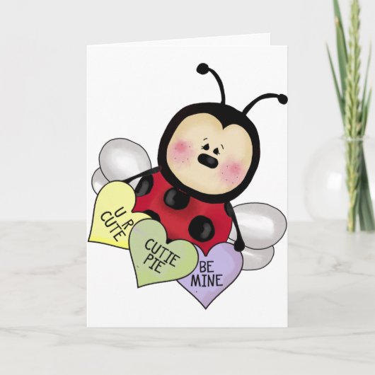 Lady bug Valentine Feiertagskarte (Vorderseite)