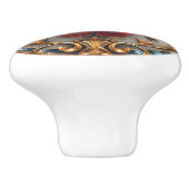 Lady Bug Wertvolle Edelsteine Elegante Gold Blätte Keramikknauf (Seitenansicht)