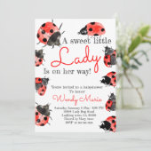 Lady-Bugbaby-Dusche Einladung (Stehend Vorderseite)
