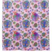 Lady Bugs Amongst the Flowers on a Winter Sunset Duschvorhang (Vorderseite)