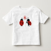 Lady Bugs mit Blume Kleinkind T Shirt (Vorderseite)