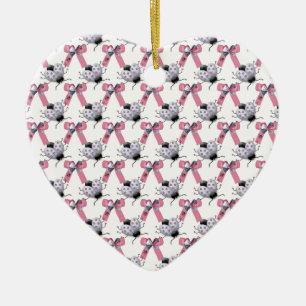 Lady Bugs und Bows Keramikornament