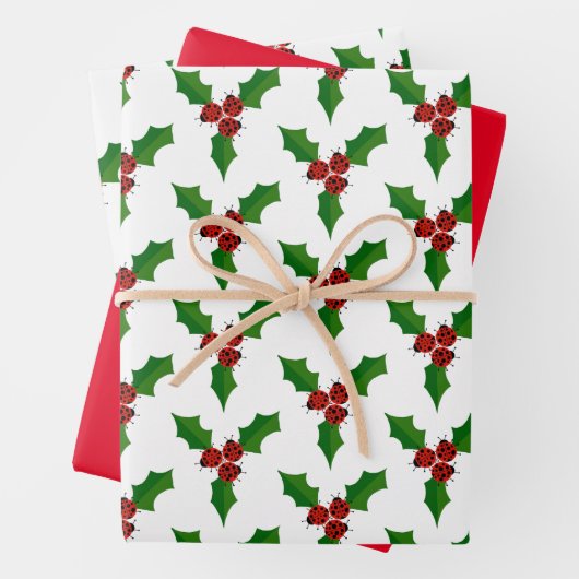 Lady Bugs und Holly Geschenkpapier Set (Beispiel)