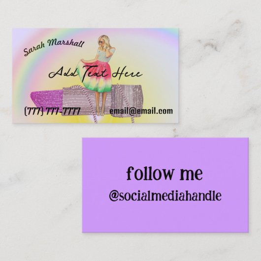 Lady Business Card Visitenkarte (Vorne/Hinten)
