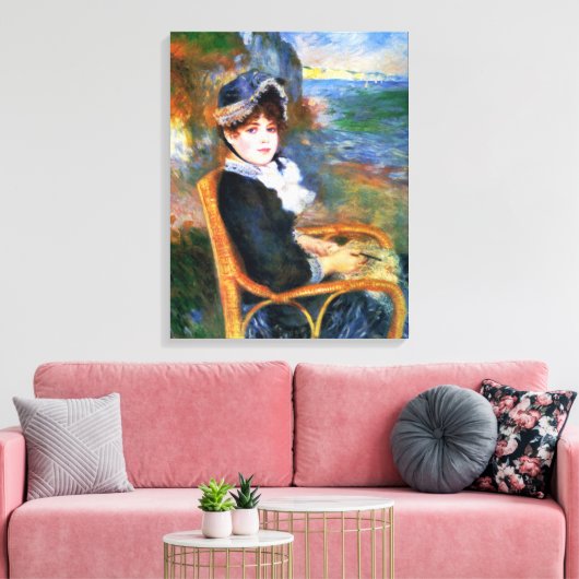 Lady by the Seashore (von Pierre-Auguste Renoir) Leinwanddruck (Insitu (Wohnzimmer))