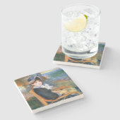 Lady by the Seashore (von Pierre-Auguste Renoir) Steinuntersetzer (Seitenansicht)