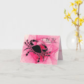 Lady Cancer Zodiac Pink Blank Karte (Gelbe Blume)