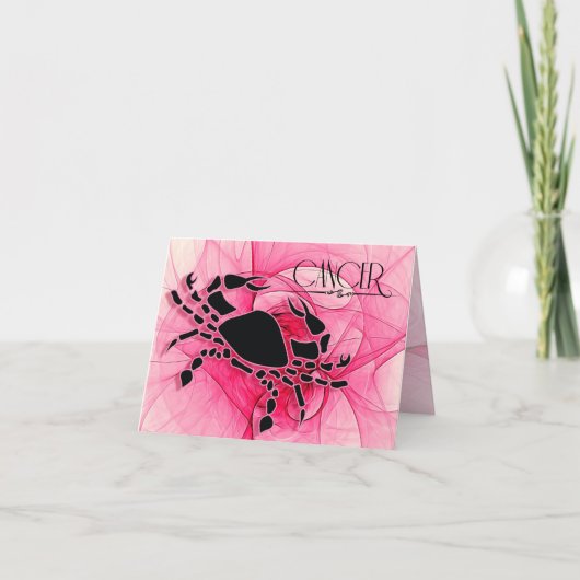Lady Cancer Zodiac Pink Blank Karte (Vorderseite)
