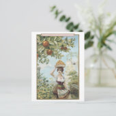 Lady Carry Fruit Postkarte (Stehend Vorderseite)