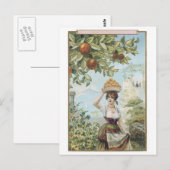 Lady Carry Fruit Postkarte (Vorne/Hinten)