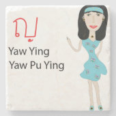 Lady Cartoon Untersetzer (Vorderseite)