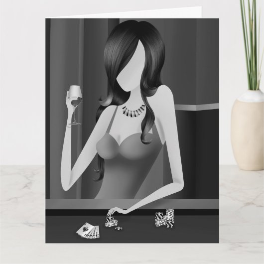 Lady Casino Las Vegas Greetings Card Karte (Vorderseite)